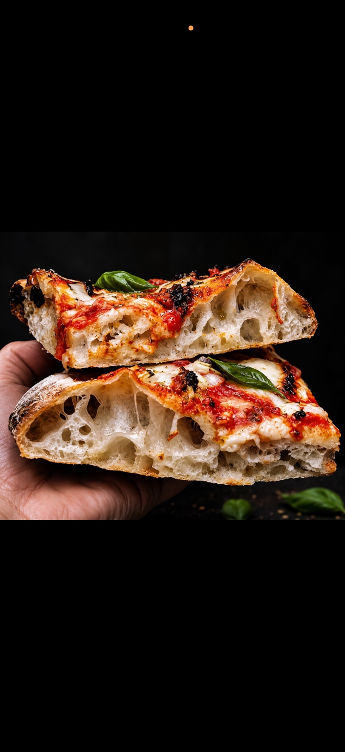 Tranci di pizza con mozzarella e basilico